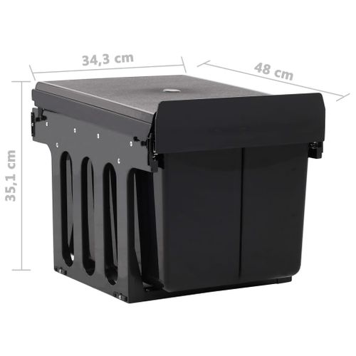 Armoire De Cuisine Poubelle Pull-out Avec Soft-close Et Tri-système Recyclage 48 L