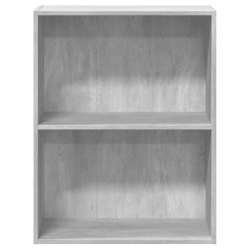 Bibliothèque À 2 Niveaux Gris Béton Bois Contreplaqué