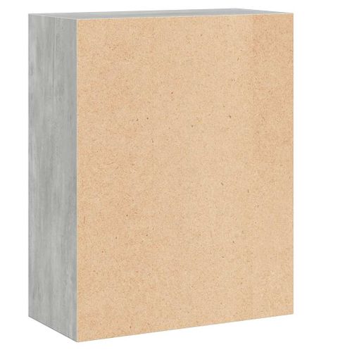 Bibliothèque À 2 Niveaux Gris Béton Bois Contreplaqué