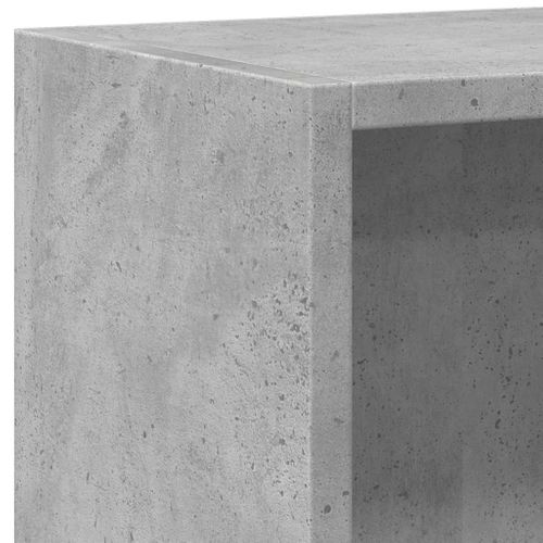 Bibliothèque À 2 Niveaux Gris Béton Bois Contreplaqué