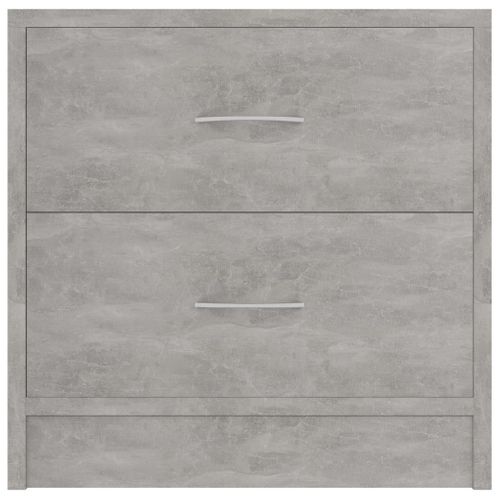 Table De Chevet Gris Béton 40x30x40 Cm Bois Contreplaqué