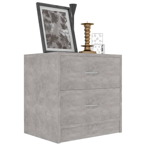 Table De Chevet Gris Béton 40x30x40 Cm Bois Contreplaqué