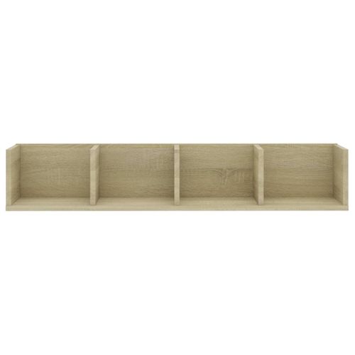 étagère Murale À Cd Chêne Sonoma 100x18x18 Cm Bois Contreplaqué