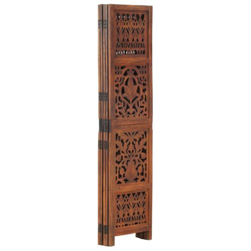 Cloison De Séparation 5 Panneaux Marron 200x165cm Bois Manguier