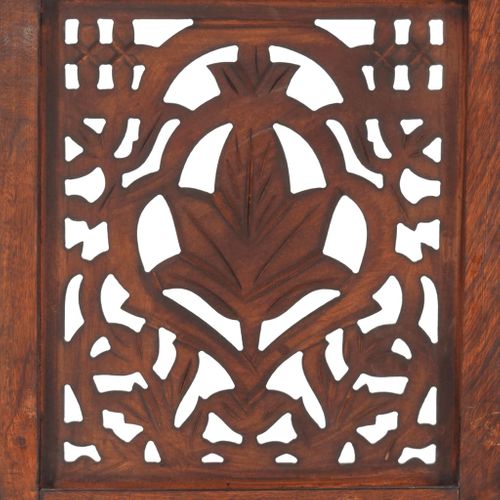 Cloison De Séparation 5 Panneaux Marron 200x165cm Bois Manguier