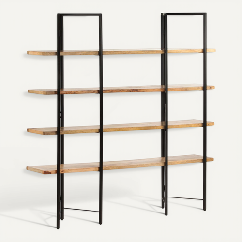 Etagère  à 4 Niveaux 160x35x160 Cm Bois De Manguier Massif