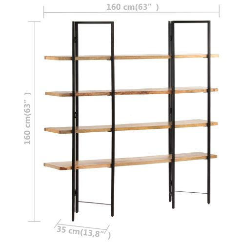Etagère  à 4 Niveaux 160x35x160 Cm Bois De Manguier Massif