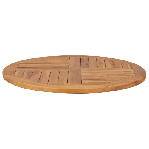 Dessus De Table Bois De Teck Solide Rond 2,5 Cm 80 Cm