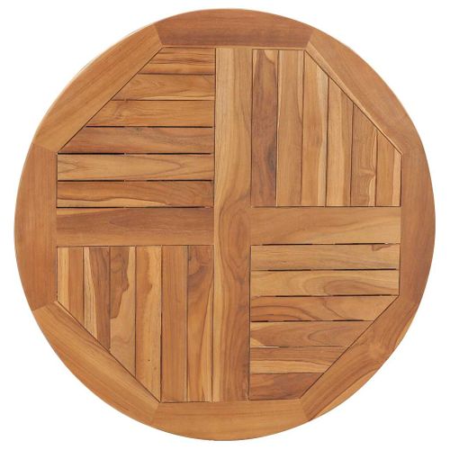 Dessus De Table Bois De Teck Solide Rond 2,5 Cm 80 Cm