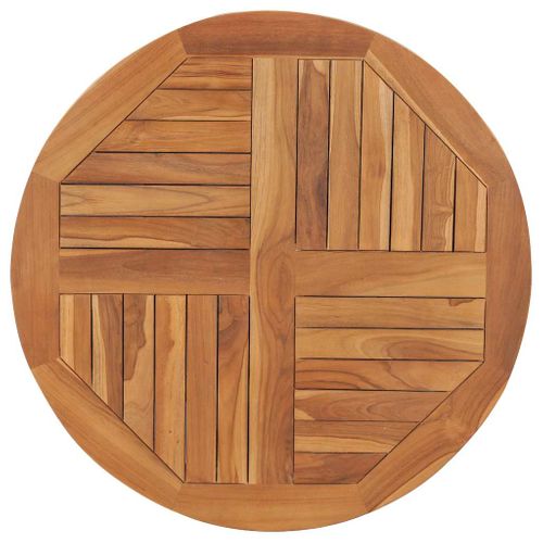 Dessus De Table Bois De Teck Solide Rond 2,5 Cm 80 Cm