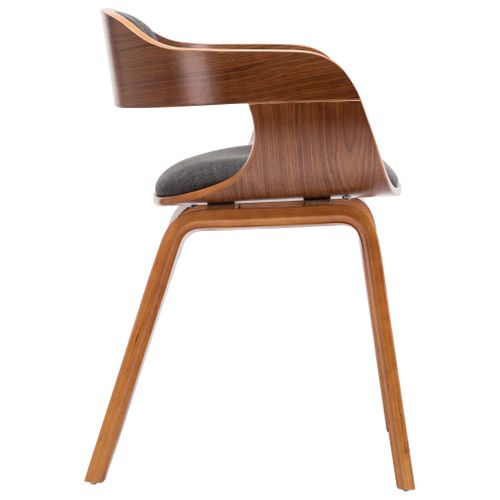 Chaises À Manger Lot De 6 Gris Foncé Tissu Et Bois Courbé