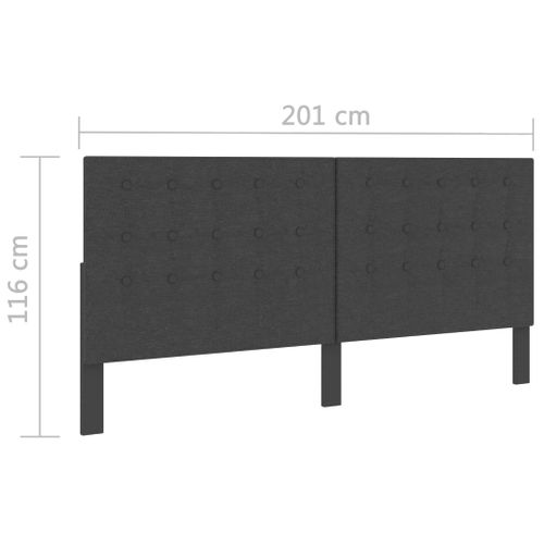 Tête De Lit Touffetée Gris Foncé Tissu 200x200 Cm