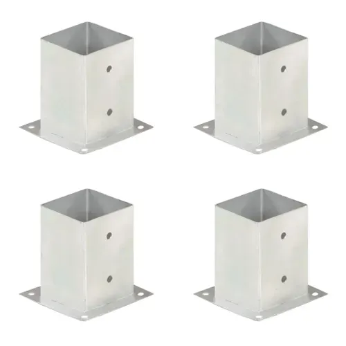 Ancres De Poteau 4 Pièces Métal Galvanisé 101 Mm