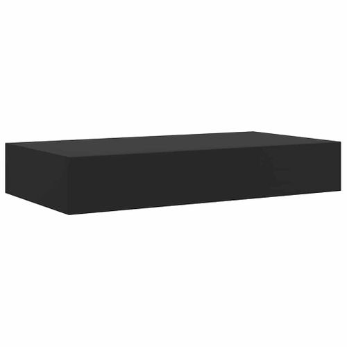 étagère Murale Flottante Avec Tiroir Noir 48x25x8 Cm