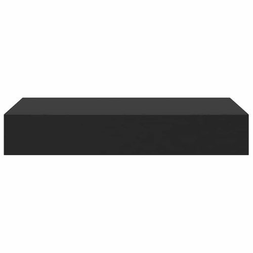 étagère Murale Flottante Avec Tiroir Noir 48x25x8 Cm
