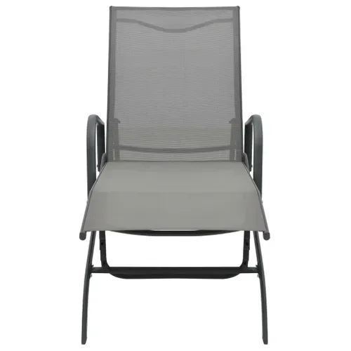 Chaises Longues Lot De 2 Avec Table Textilène Et Acier