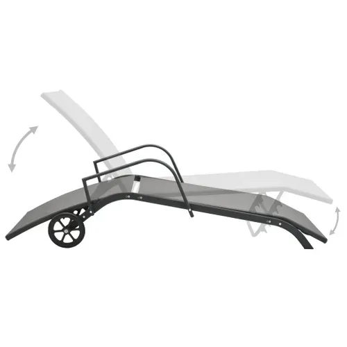 Chaises Longues Lot De 2 Avec Table Textilène Et Acier