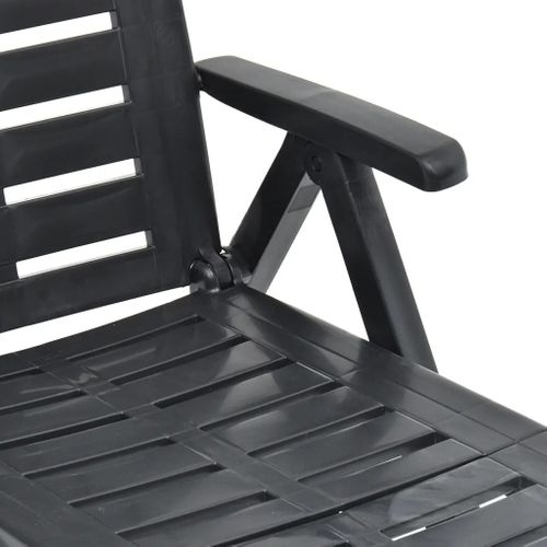 Chaise Longue Pliable Unie - 72x189x96 Cm - Gris Anthracite