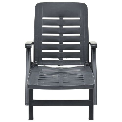 Chaise Longue Pliable Unie - 72x189x96 Cm - Gris Anthracite