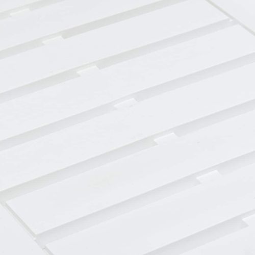 Table De Jardin Blanc 78x55x38 Cm Plastique Rectangulaire Meuble Terrasse Extérieur