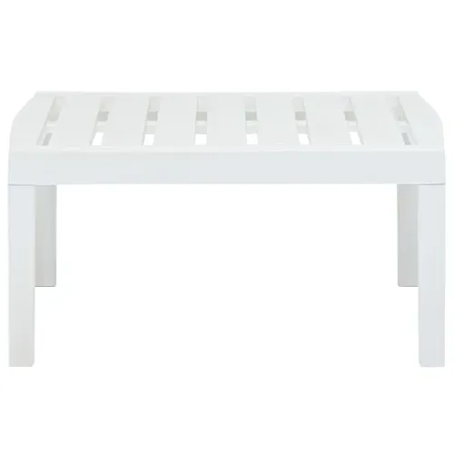 Table De Jardin Blanc 78x55x38 Cm Plastique Rectangulaire Meuble Terrasse Extérieur
