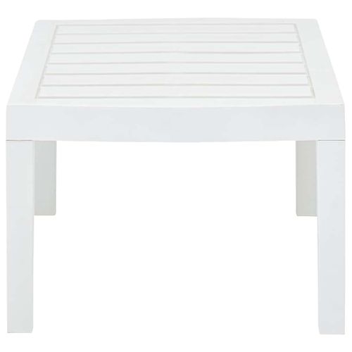 Table De Jardin Blanc 78x55x38 Cm Plastique Rectangulaire Meuble Terrasse Extérieur