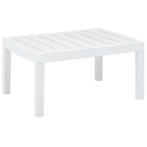 Table De Jardin Blanc 78x55x38 Cm Plastique Rectangulaire Meuble Terrasse Extérieur