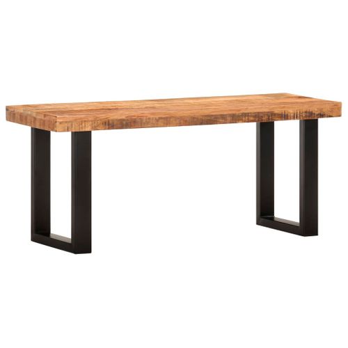 Banc 110 Cm Bois De Manguier Brut Massif Et Acier