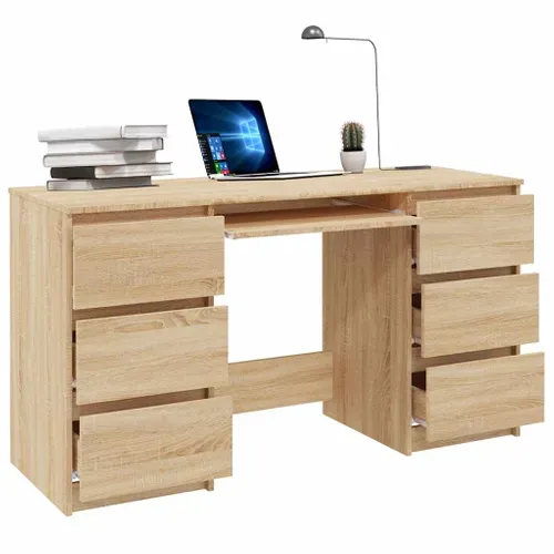 Bureau Chêne Sonoma 140x50x77 Cm Aggloméré