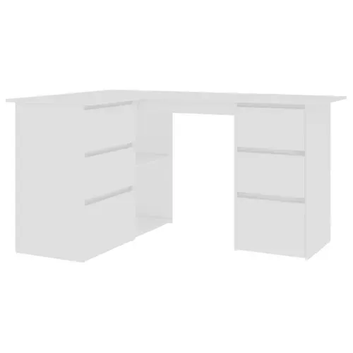 Bureau D'angle Blanc 145x100x76 Cm Aggloméré