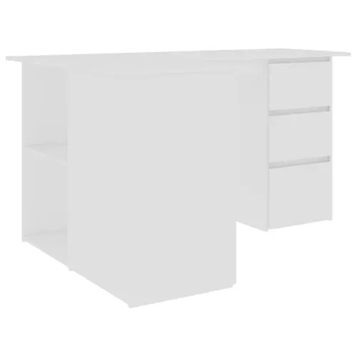 Bureau D'angle Blanc 145x100x76 Cm Aggloméré