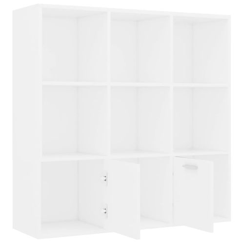Bibliothèque Avec 10 Compartiments 98 X 30 X 98 Cm Bois Contreplaqué Blanc