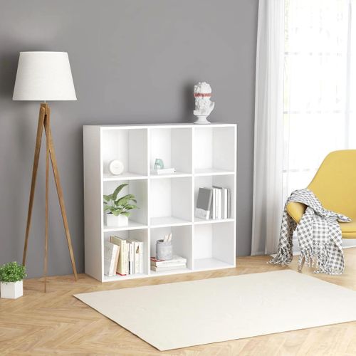 Bibliothèque Blanc 98x29x97,5 Cm Avec 9 Compartiments Moderne