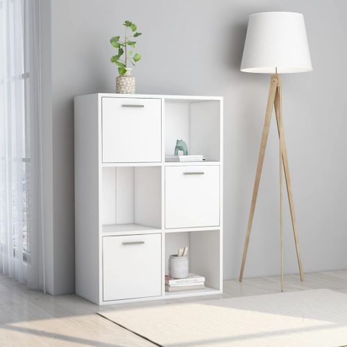 Armoire De Rangement Blanc 60x29,5x90 Cm Bois Contreplaqué