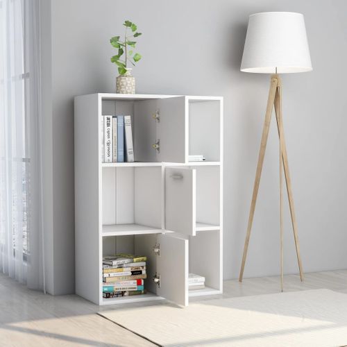 Armoire De Rangement Blanc 60x29,5x90 Cm Bois Contreplaqué