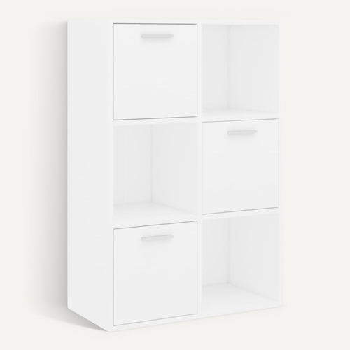 Armoire De Rangement Blanc 60x29,5x90 Cm Bois Contreplaqué