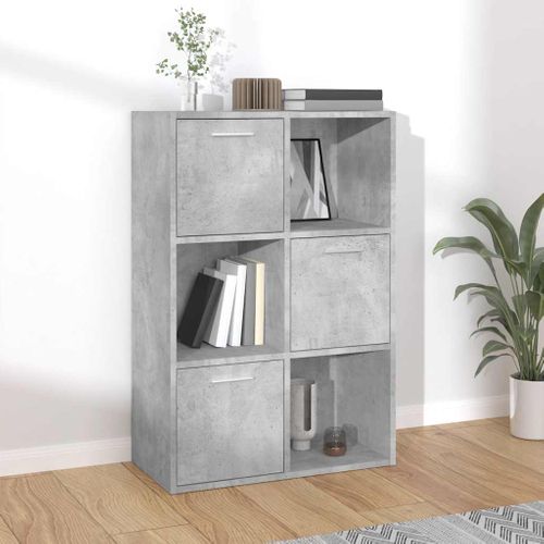 Armoire De Rangement Gris Béton 60x29,5x90 Cm Bois Contreplaqué