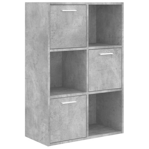 Armoire De Rangement Gris Béton 60x29,5x90 Cm Bois Contreplaqué