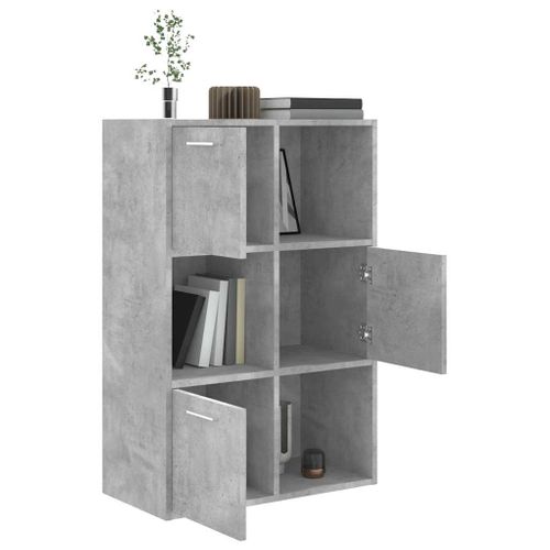 Armoire De Rangement Gris Béton 60x29,5x90 Cm Bois Contreplaqué