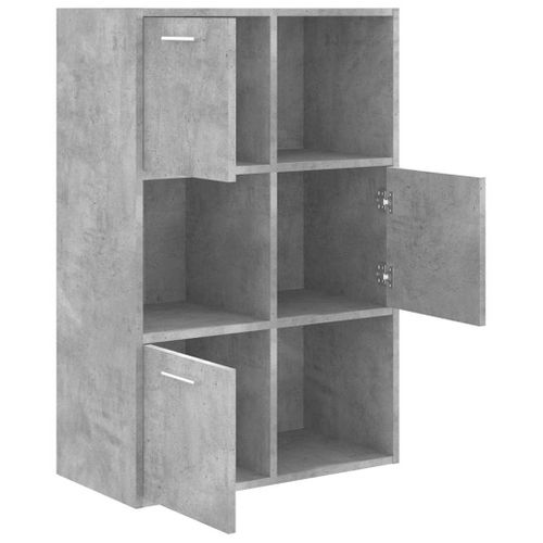 Armoire De Rangement Gris Béton 60x29,5x90 Cm Bois Contreplaqué