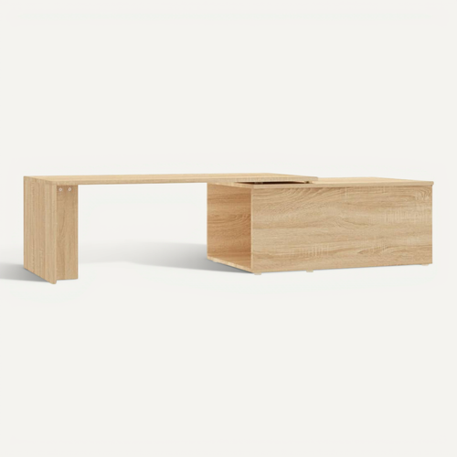 Bureau D'angle Blanc Brillant 200x50x76 Cm Bois Contreplaqué