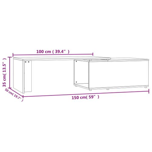 Bureau D'angle Blanc Brillant 200x50x76 Cm Bois Contreplaqué