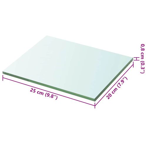 Panneaux D'étagère 2 Pièces Verre Transparent 20 X 25 Cm