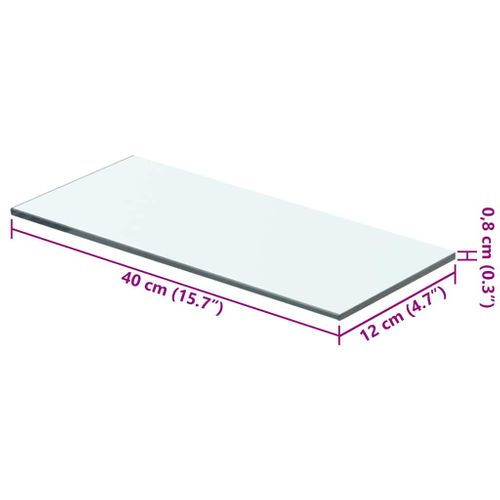 Panneaux D'étagère 2 Pièces Verre Transparent 40 X 12 Cm