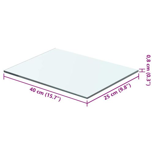 Panneaux D'étagère 2 Pièces Verre Transparent 40 X 25 Cm