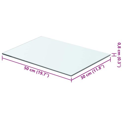 Panneaux D'étagère 2 Pièces Verre Transparent 50 X 30 Cm