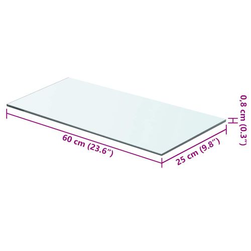 Panneaux D'étagère 2 Pièces Verre Transparent 60x25 Cm