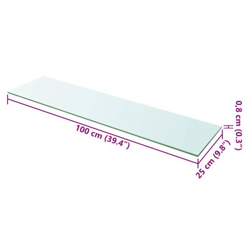 Panneaux D'étagère 2 Pièces Verre Transparent 100 X 25 Cm