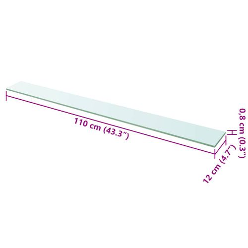 Panneaux D'étagère 2 Pièces Verre Transparent 110x12 Cm