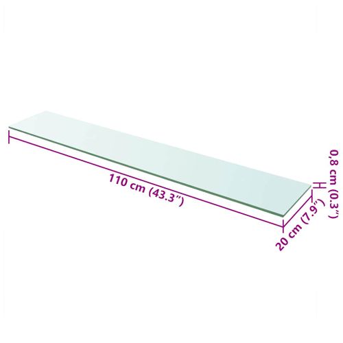 Panneaux D'étagère 2 Pièces Verre Transparent 110 X 20 Cm